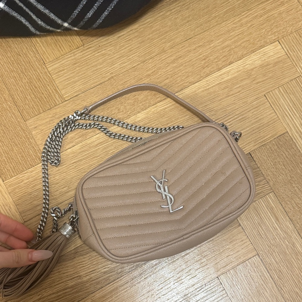 Yves Saint Laurent Beige Quilted Crossbody Camera Bag